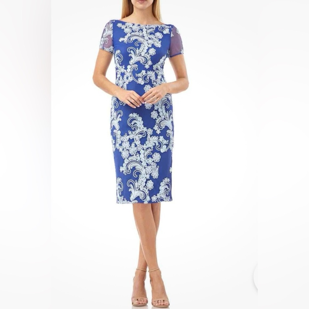 JS Collections New blue dress embroidered
